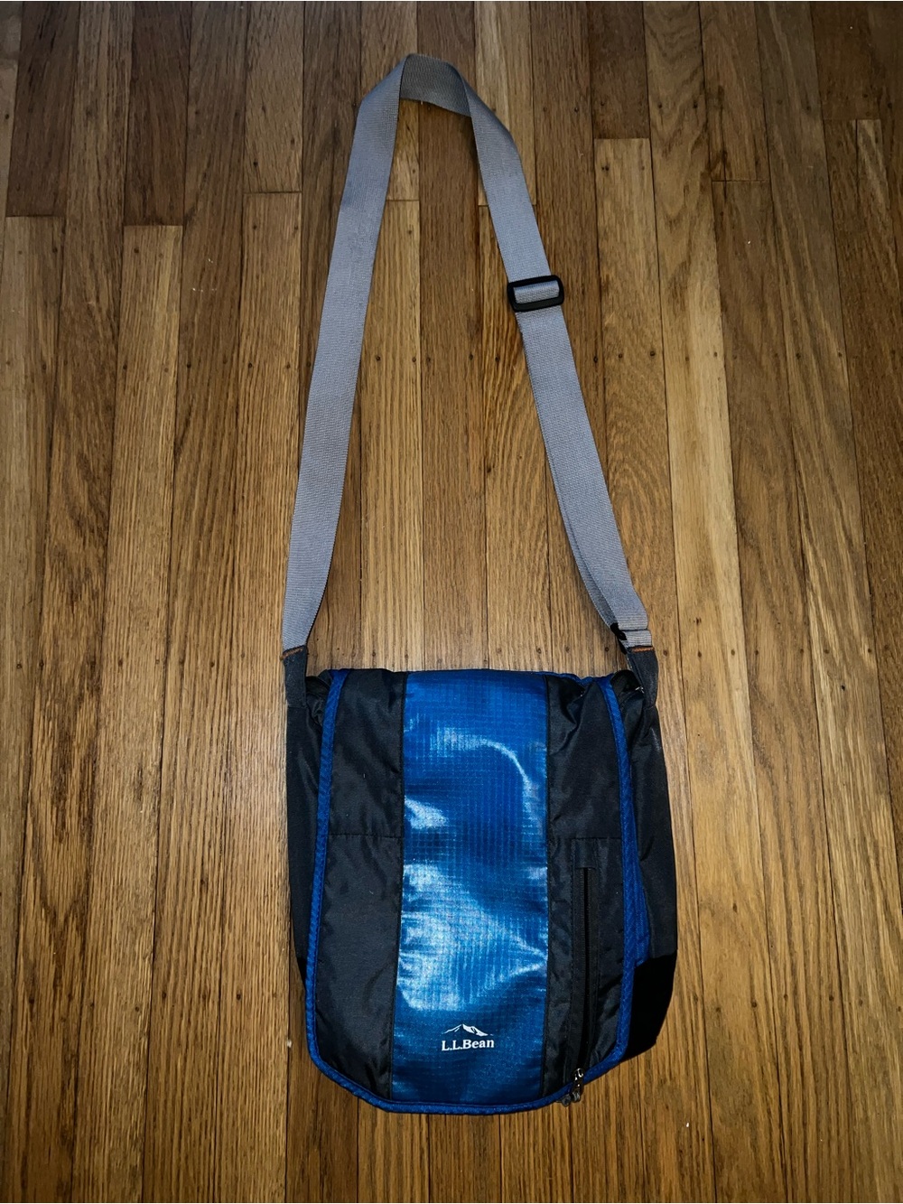 L.L. Bean Blue and Black Men's Messenger Crossbody Bag